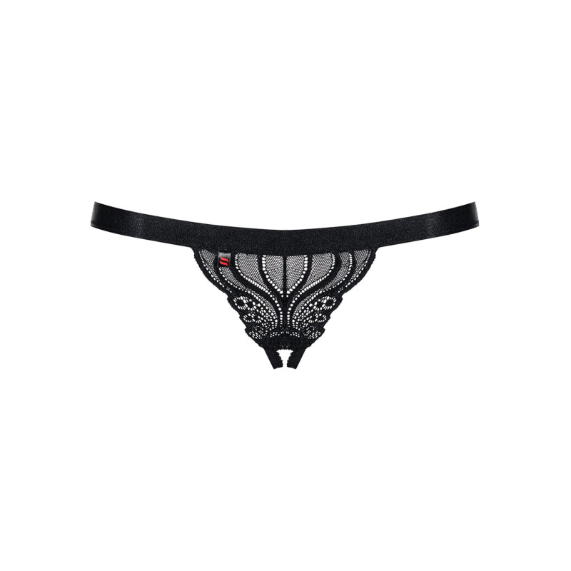 Кружевные танги с доступом Obsessive 828-THC-1 crotchless thong черные S/M Кружевные танги с доступом Obsessive 828-THC-1 crotchless thong черные S/M