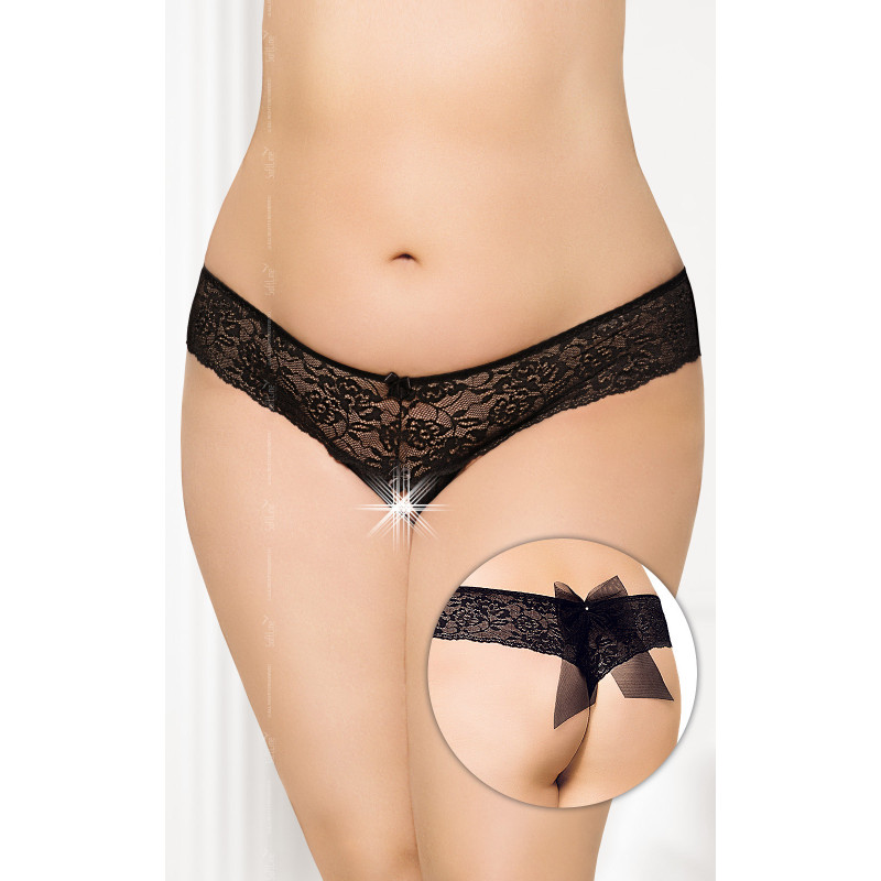 Трусики SoftLine G-String 2436 Plus Size XXL Чорні