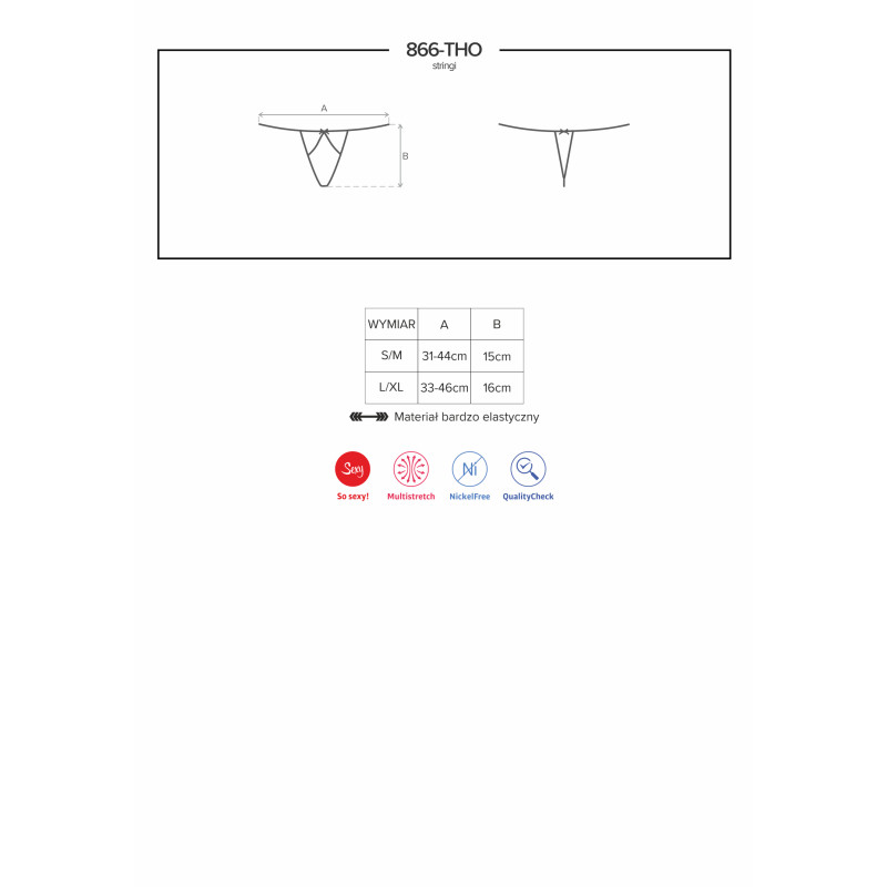 Стрінги Obsessive 866-THO-1 Чорні L/XL Стрінги Obsessive 866-THO-1 Чорні L/XL