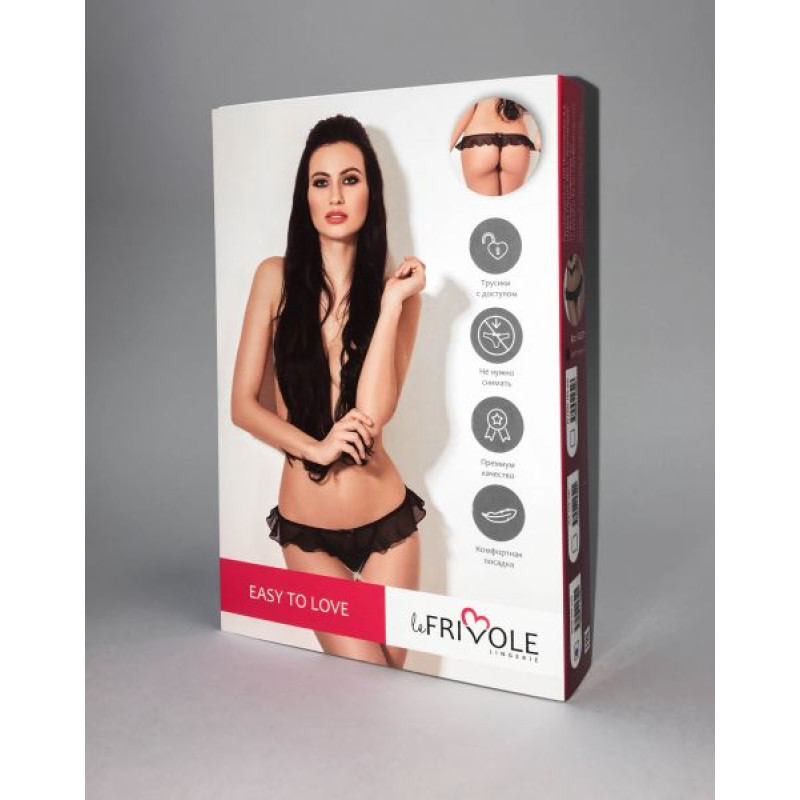 Трусики LeFrivole Overslip with a strap and transparent net M/L (46-48) Черные Трусики LeFrivole Overslip with a strap and transparent net M/L (46-48) Черные