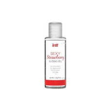 Набір Intt BRAZILIAN PANTY RED: трусики на зав’язках з перлинним кільцем + полунична змазка S-XL