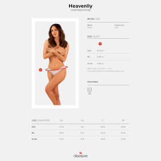 Кружевная танга Obsessive Heavenlly crotchless thong XL/2XL, с доступом