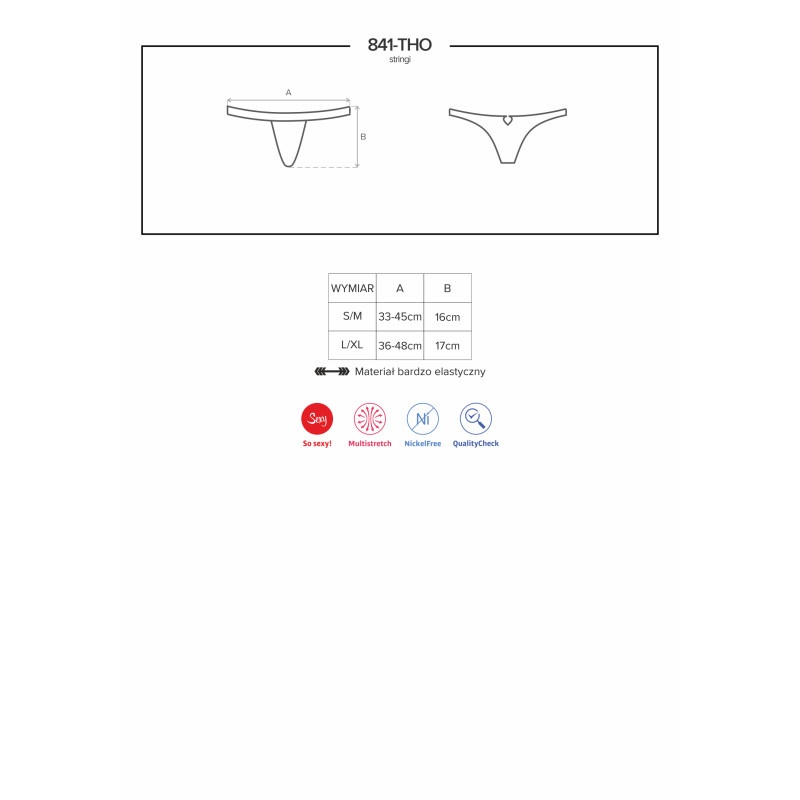Стрінги Obsessive 841-THO-1 Чорні L/XL Стрінги Obsessive 841-THO-1 Чорні L/XL