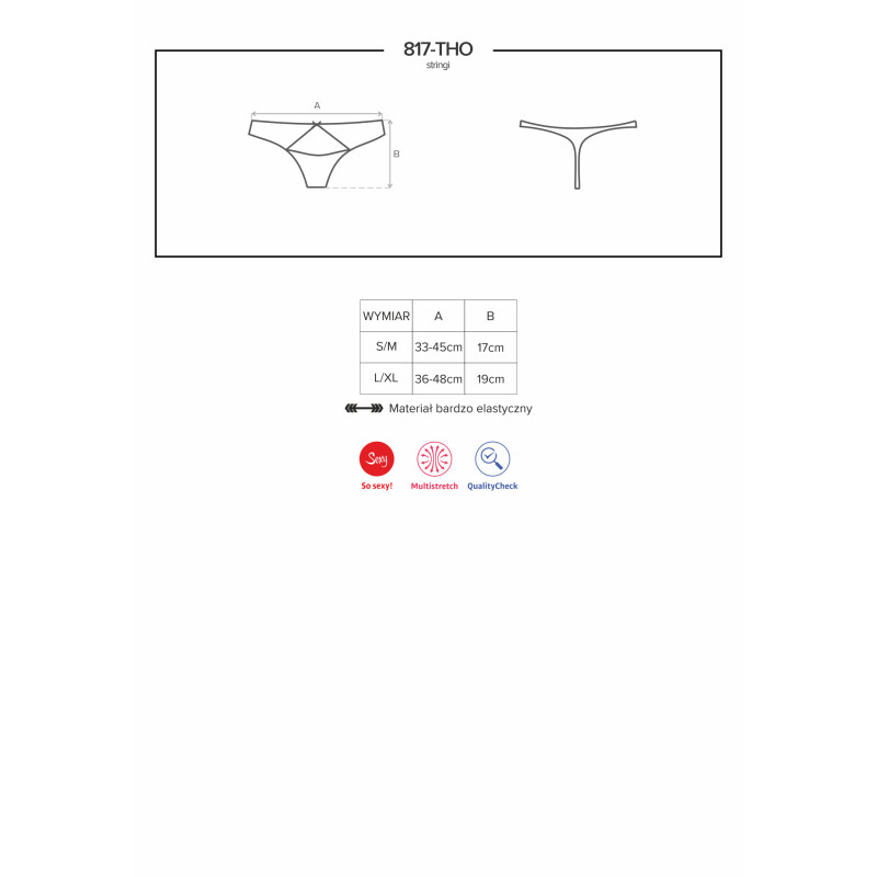 Стрінги Obsessive 817-THO-1 Чорні L/XL Стрінги Obsessive 817-THO-1 Чорні L/XL