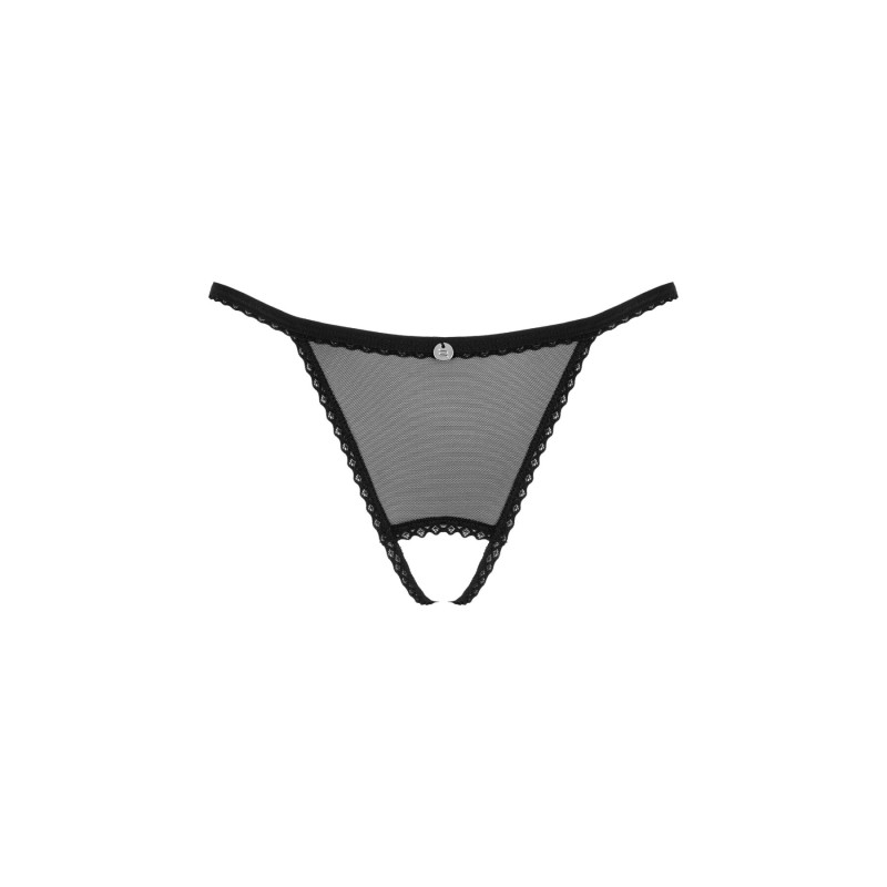 Прозорі стрінги з доступом Obsessive Celia Noir crotchless thong чорні M/L Прозорі стрінги з доступом Obsessive Celia Noir crotchless thong чорні M/L