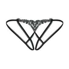 Трусики відкриті Obsessive Chiccanta Чорні S/M