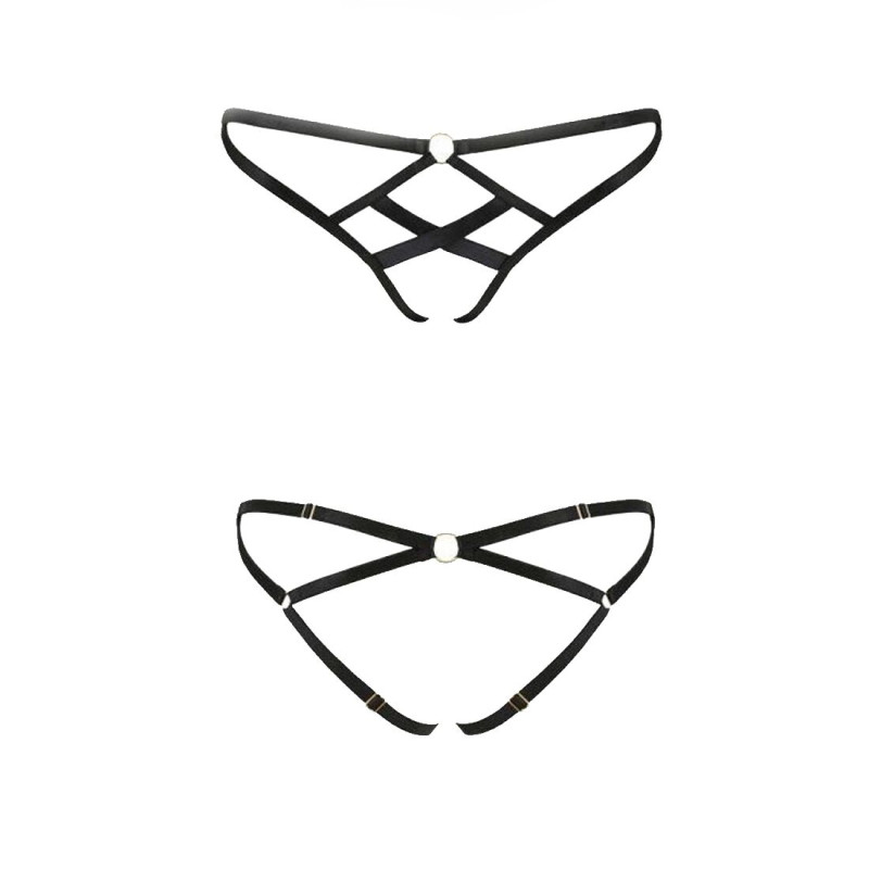 Трусики со стрепом Passion Exclusive Nicky Thong black XXL/XXXL