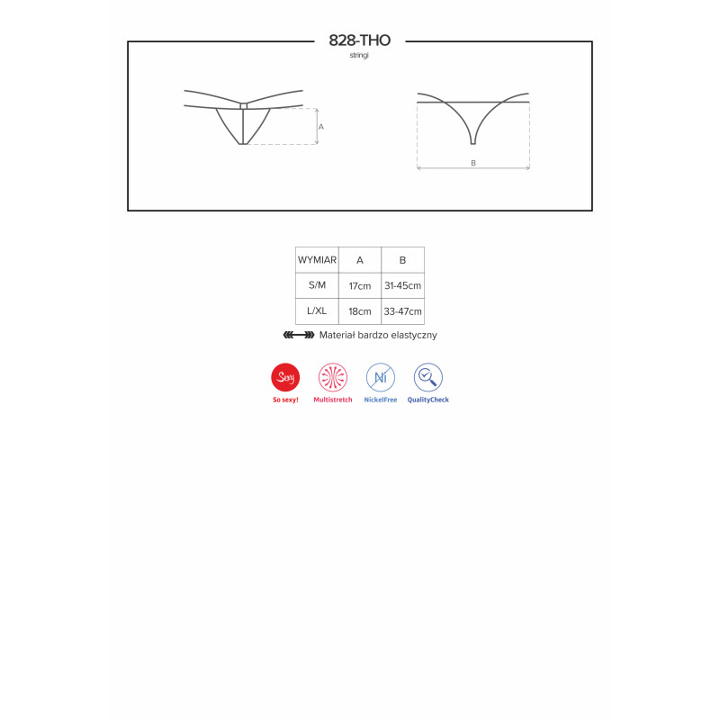 Стрінги Obsessive 828-THO-1 Чорні S/M Стрінги Obsessive 828-THO-1 Чорні S/M