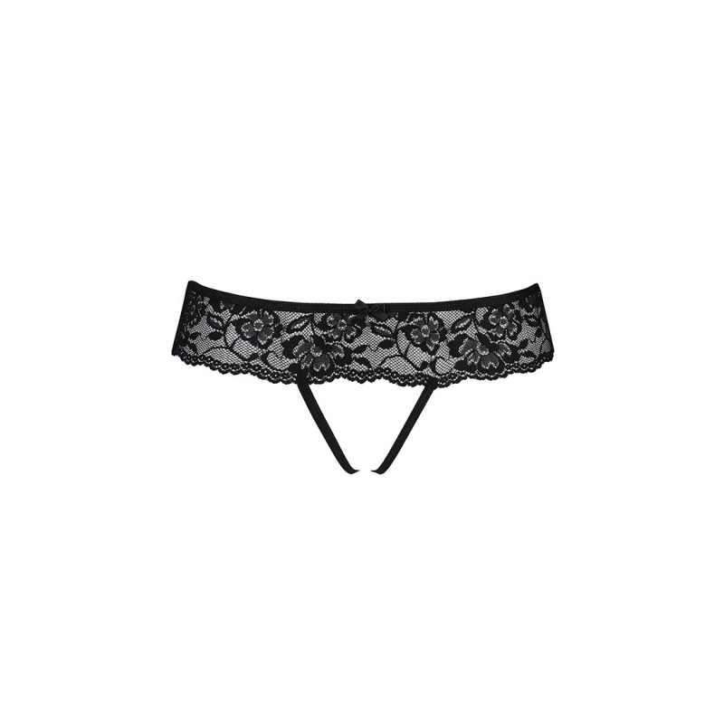 Кружевные стринги с доступом Passion Senia Thong black XXL/XXXL