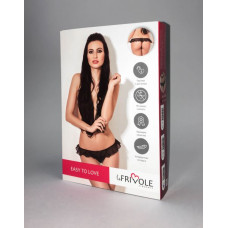 Трусики LeFrivole Overslip with a strap and transparent net XS/S (42-44) Черные