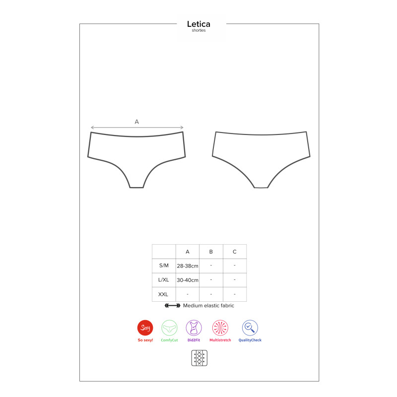 Трусики Obsessive Letica Чорні L/XL