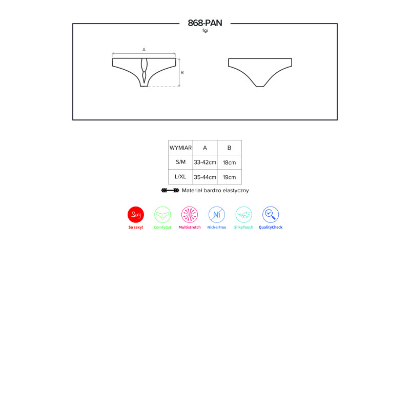 Стринги Obsessive 868-PAN-1 Чорні L/XL Стринги Obsessive 868-PAN-1 Чорні L/XL