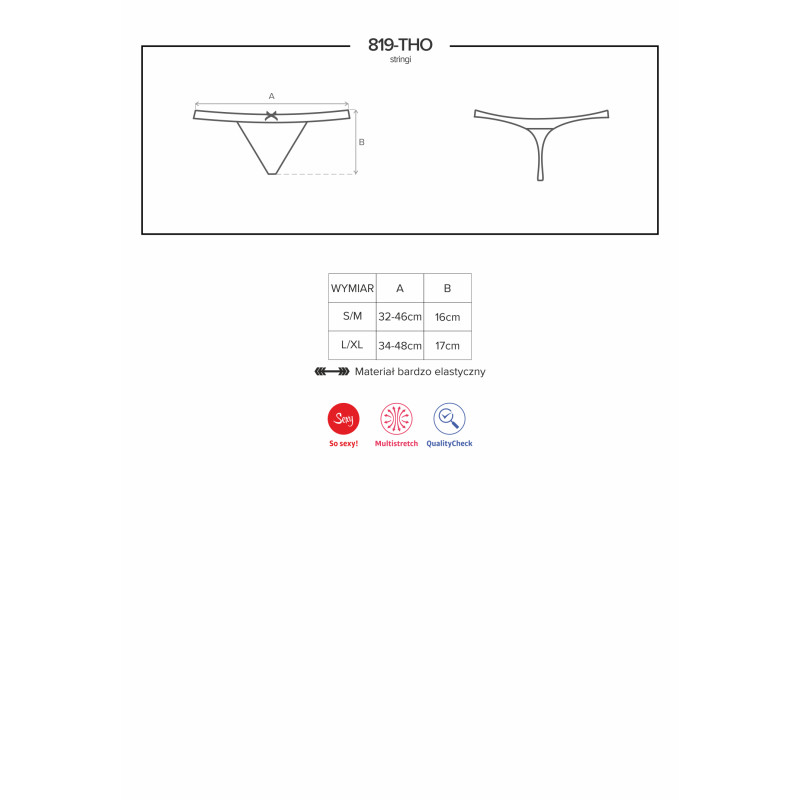 Стрінги Obsessive 819-THO-1 Чорні L/XL Стрінги Obsessive 819-THO-1 Чорні L/XL