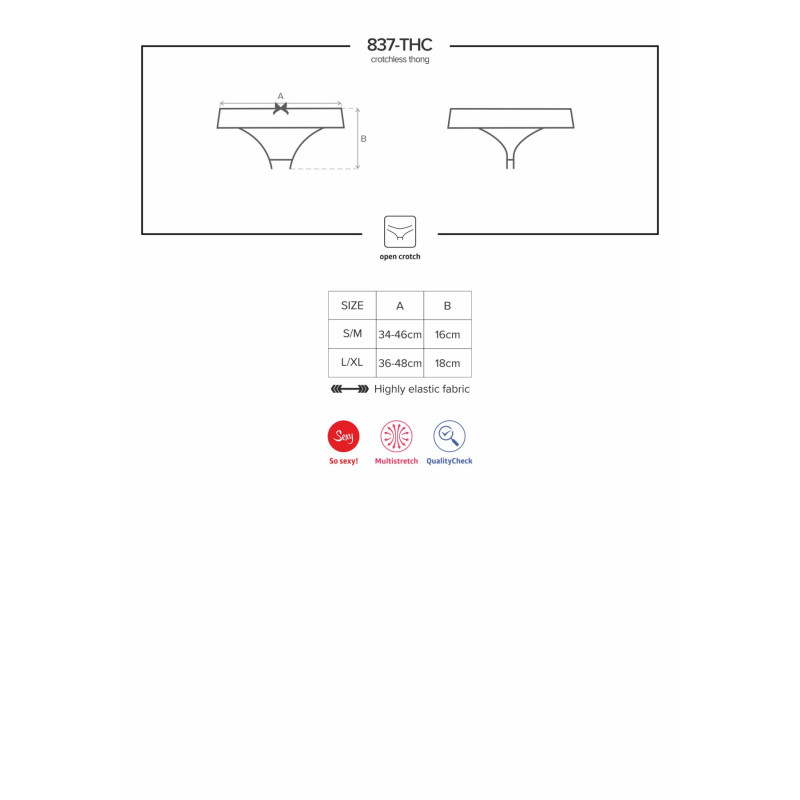 Кружевные танги с доступом Obsessive 837-THC-1 черные S/M Кружевные танги с доступом Obsessive 837-THC-1 черные S/M