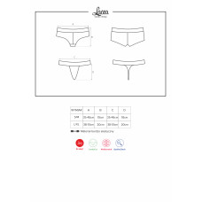 Трусики Obsessive Lacea Черные/Красные L/XL