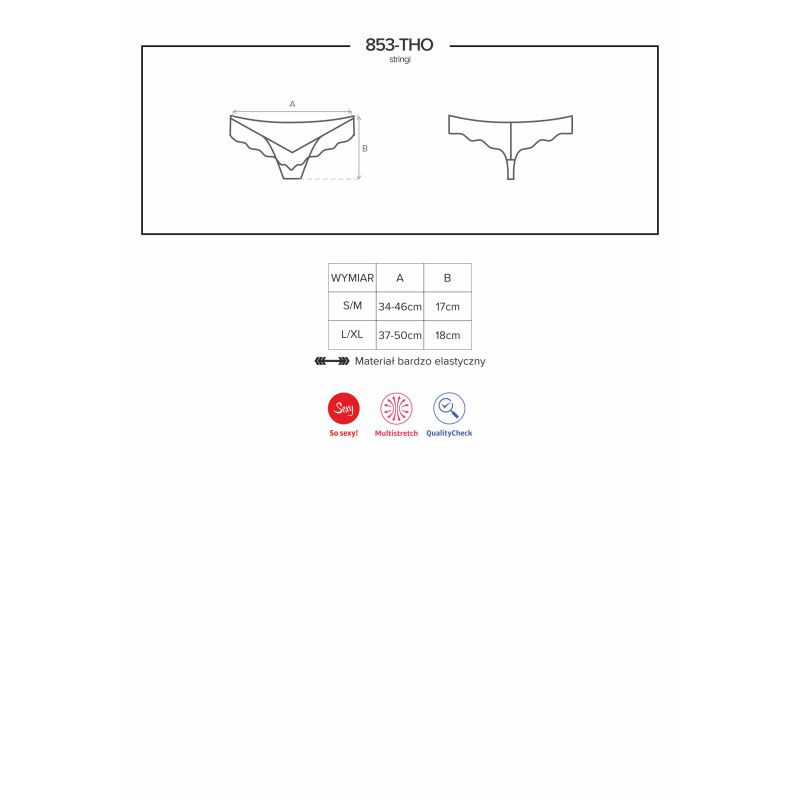 Стрінги Obsessive 853-THO-1 Чорні S/M Стрінги Obsessive 853-THO-1 Чорні S/M