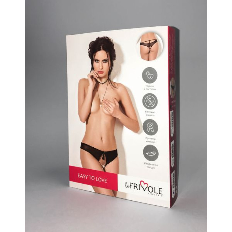 Трусики LeFrivole Pants with large opening XS/S (42-44) Черные Трусики LeFrivole Pants with large opening XS/S (42-44) Черные