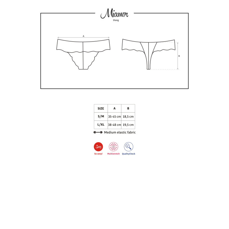 Стрінги Obsessive Miamor Чорні L/XL Стрінги Obsessive Miamor Чорні L/XL