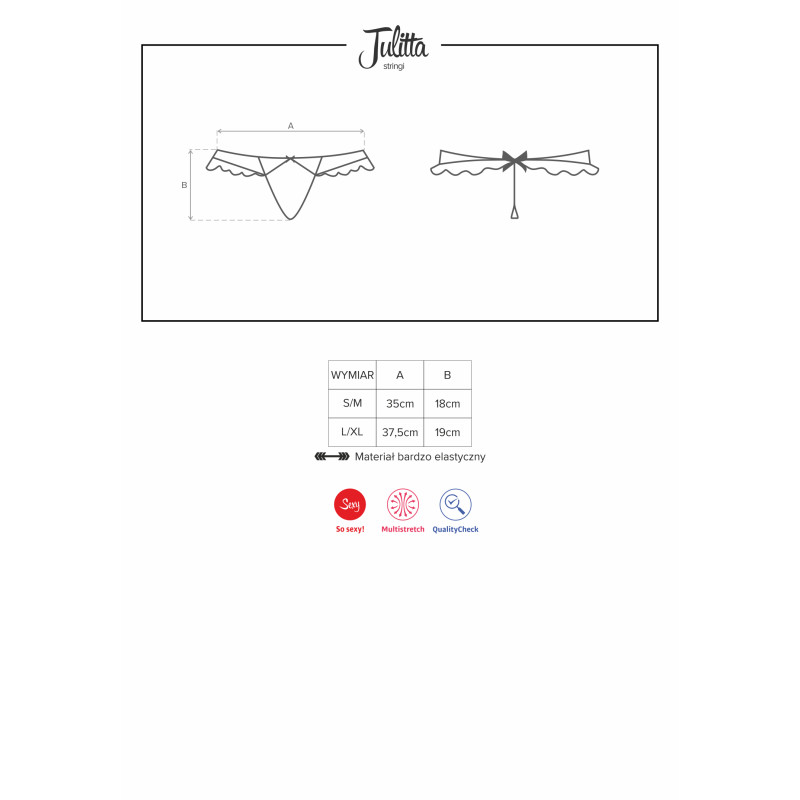 Стринги Obsessive Julitta Білі L/XL