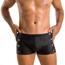 Мужские кожаные боксеры с заклепками Passion 048 Short David Black L/XL