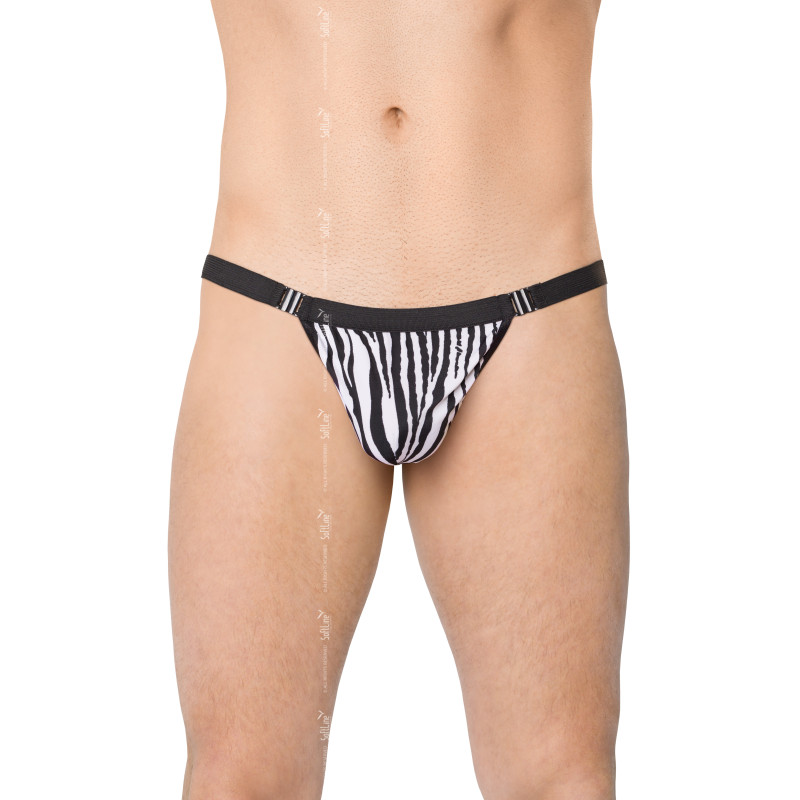 Мужские стринги SoftLine Mens Thong 4528 Черные/Белые OneSize Мужские стринги SoftLine Mens Thong 4528 Черные/Белые OneSize
