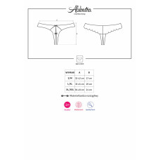 Стрінги відкриті Obsessive Alabastra Білі S/M