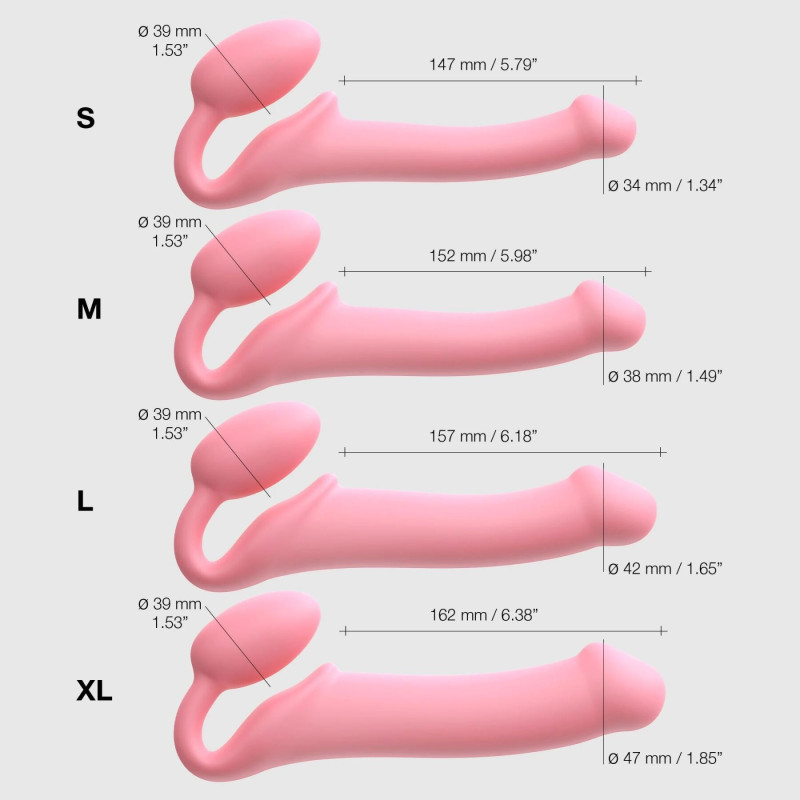 Безремінний страпон Strap-On-Me Rose S, повністю регульований, діаметр 2,7 см
