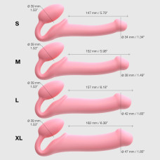 Безремінний страпон Strap-On-Me Rose XL, повністю регульований, діаметр 4,5 см