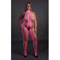 Бодистокинг Ouch! Bodystocking With Halterneck Pink XL/4XL