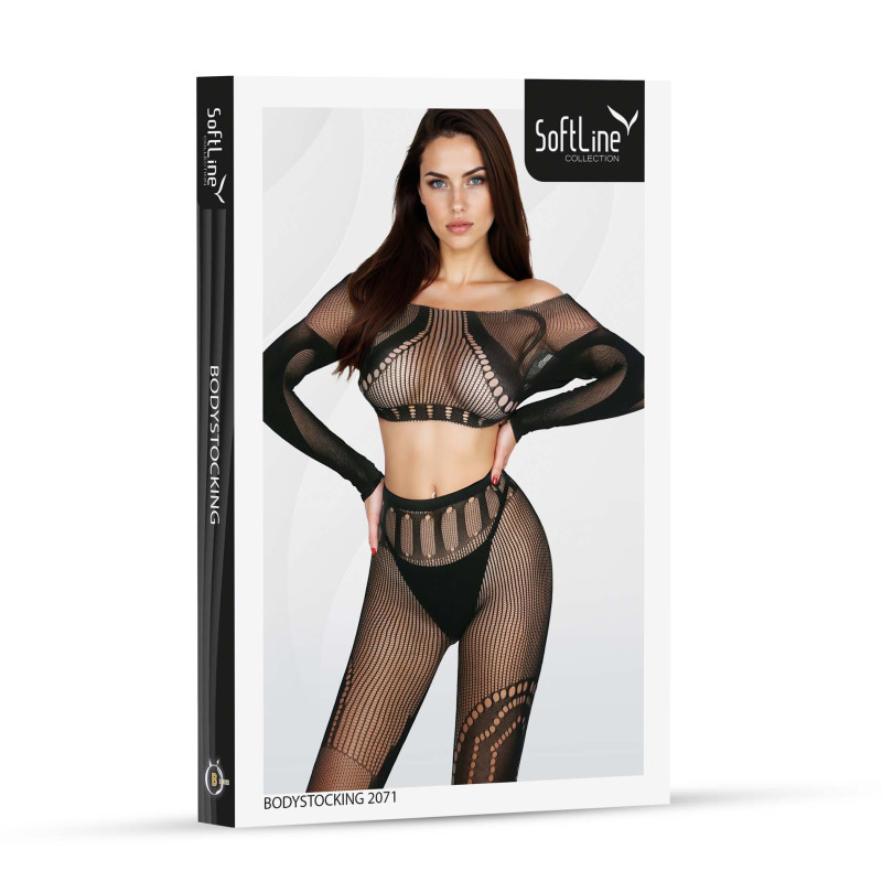 Бодистокинг SoftLine Bodystocking 2071 One Size Black