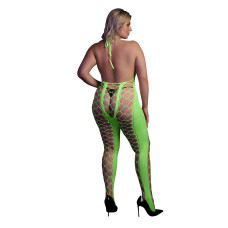Бодистокинг Ouch! Bodystocking With Halterneck Green XL/4XL