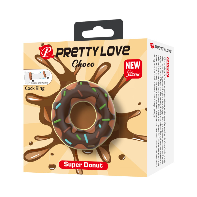 Эрекционное кольцо Pretty Love Super Donut Silicone Cock Ring Choco