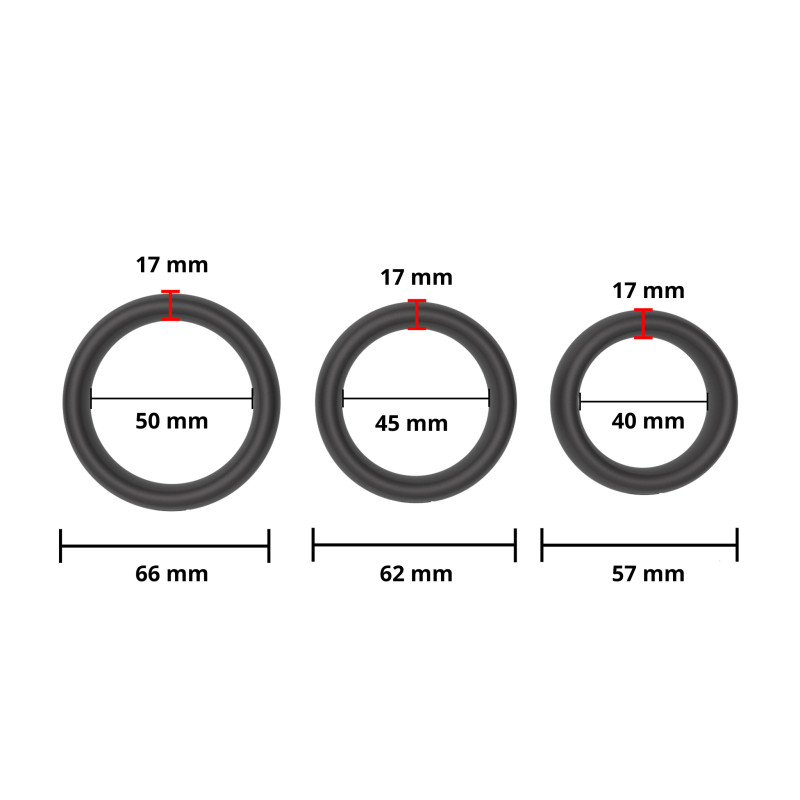 Набор эрекционных колец Erospace Men's Play Set Of 3 Cock Rings B9