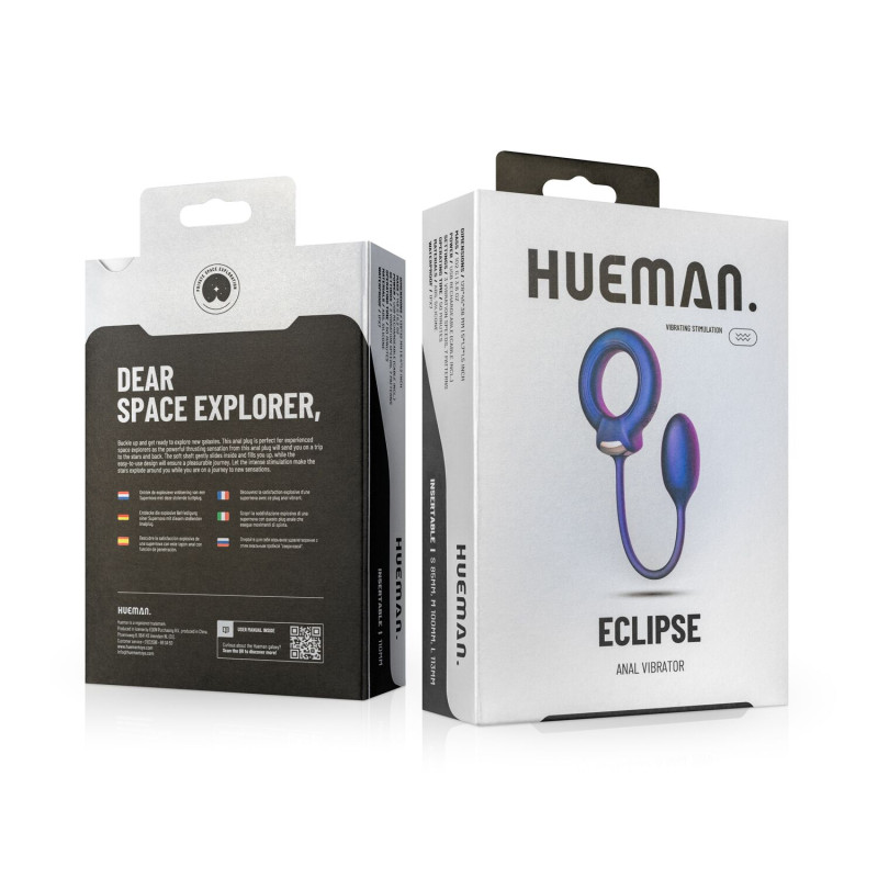 Ерекційне віброкільце з віброяйцем Hueman - Eclipse Anal Vibrator