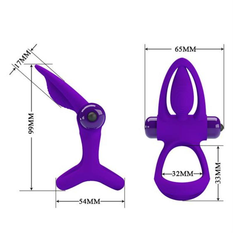 Ерекційне кільце Pretty Love Vibration Cock Ring Purple
