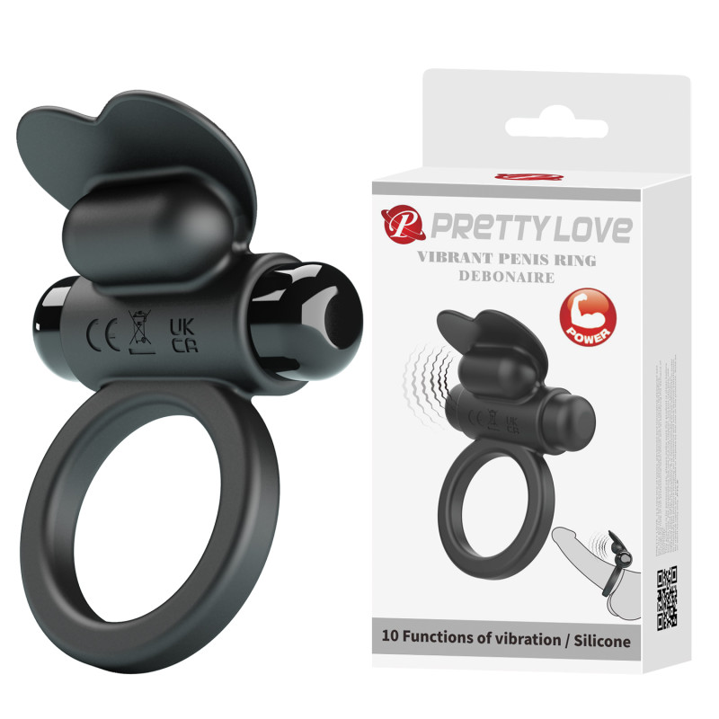 Эрекционное кольцо Pretty Love Vibrant Penis Ring Debonaire Black