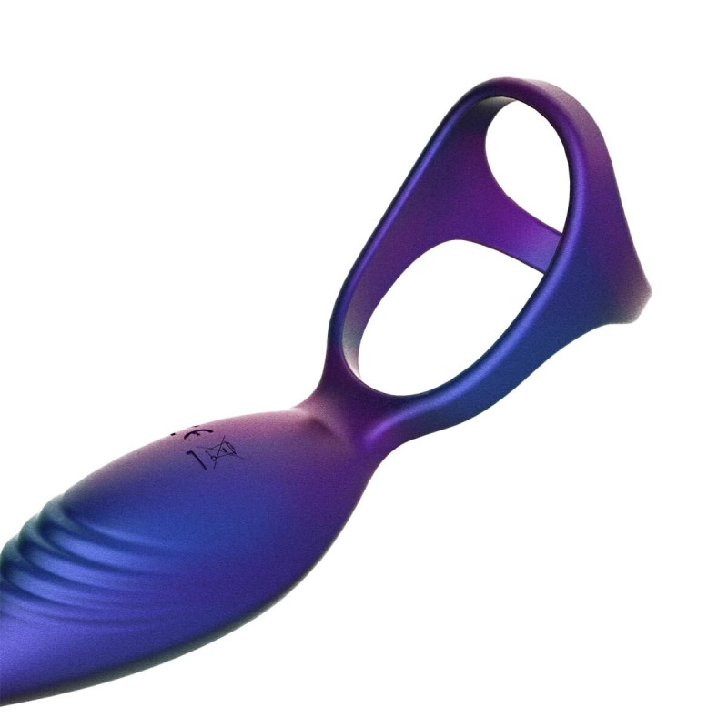 Анальный стимулятор с эрекционным кольцом Hueman Deep Impact, пульсация, массаж промежности