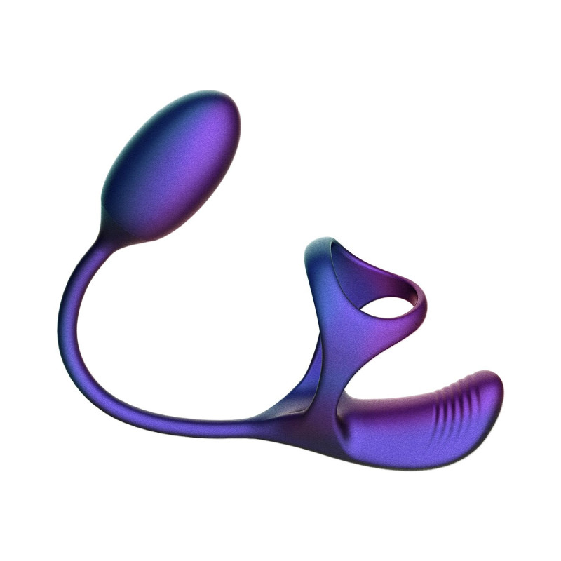 Віброяйце з ерекційним кільцем Hueman Halo Orbit, масаж яєчок, пульт ДК