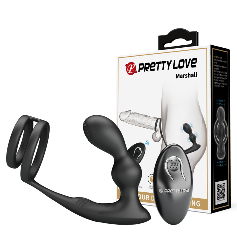 Ерекційне кільце з анальною пробкою Pretty Love Marshal Penis Sleeve