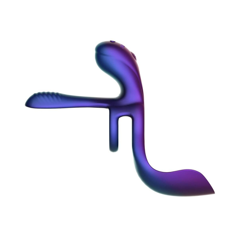 Эрекционное кольцо 3в1 Hueman – Zenith, стимуляция яичек, точки G и клитора, пульт ДУ