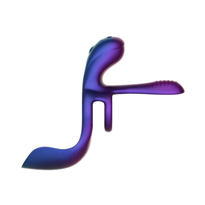 Эрекционное кольцо 3в1 Hueman – Zenith, стимуляция яичек, точки G и клитора, пульт ДУ