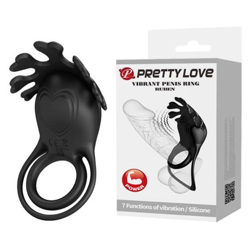 Ерекційне кільце Pretty Love Vibrant Penis Ring Ruben Black