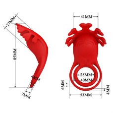 Ерекційне кільце Pretty Love Vibrant Penis Ring Ruben Red