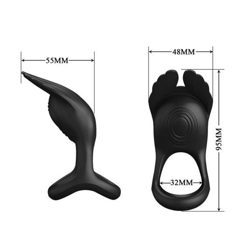 Эрекционное кольцо Pretty Love Silas Vibrant Penis Ring Black