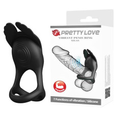 Эрекционное кольцо Pretty Love Silas Vibrant Penis Ring Black