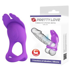 Эрекционное кольцо Pretty Love Silas Vibrant Penis Ring Purple