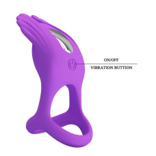 Эрекционное кольцо Pretty Love Silas Vibrant Penis Ring Purple