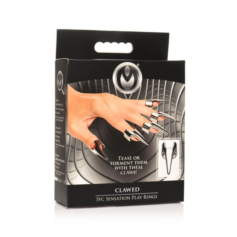 Набір кілець з кігтями Master Series Five-Piece Sensation Claw Rings - Silver