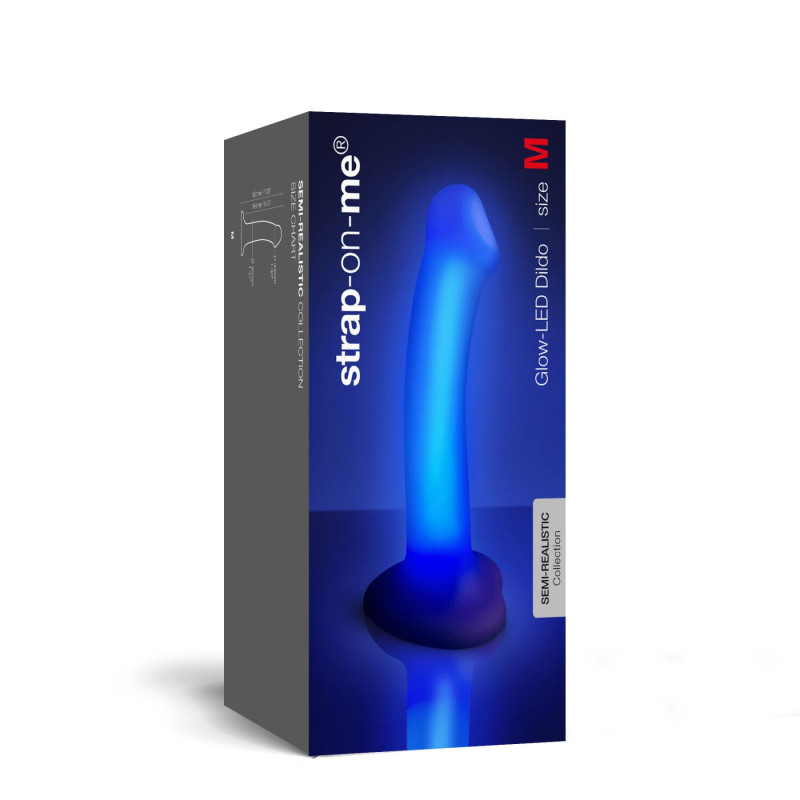 Дилдо, що світиться Strap-On-Me Glow-LED Dildo Purple - M