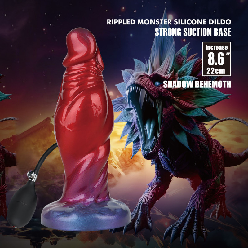 Надувной фэнтезийный фаллоимитатор Power Monsters Shadow Behemoth, 22 см
